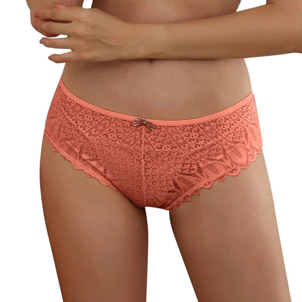 Women Middle Waist Lace Panties, High Elasticity Cross Bandage Briefs 