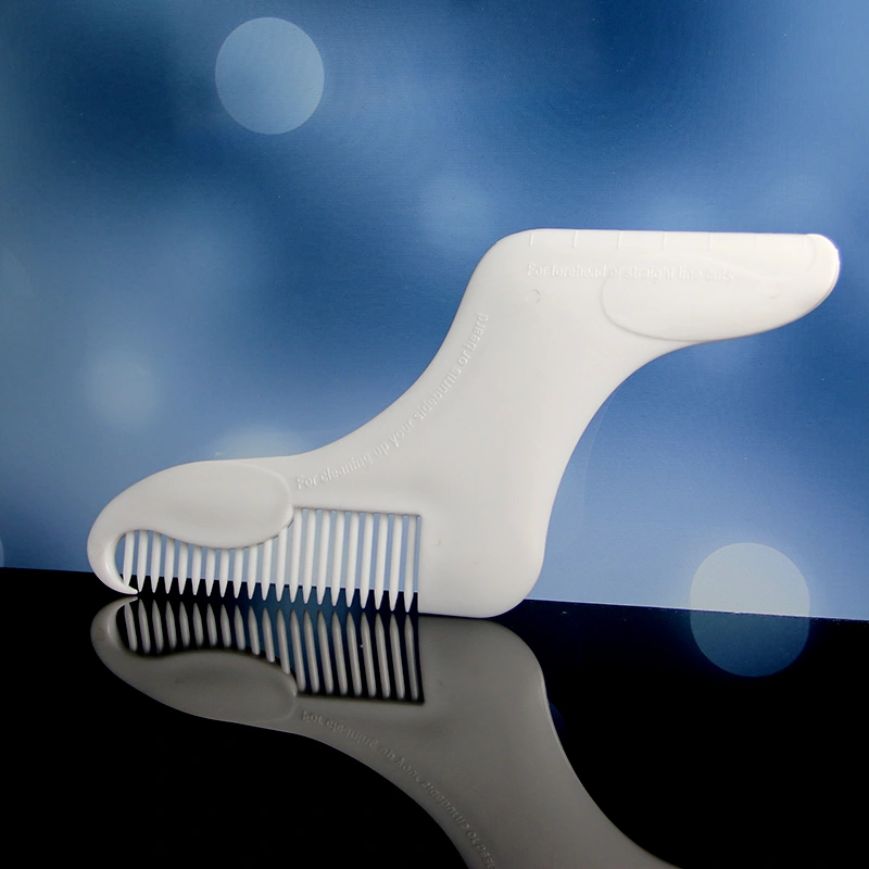 Men Beard Comb L-Shape Styling Bristle Comb Brush for Perfect Lines Cut