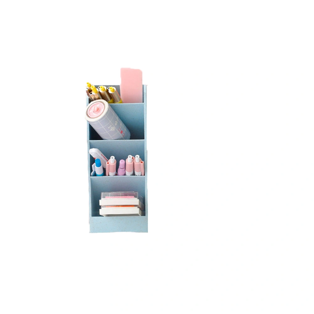 4 Layers Separate Pen Holder Pure Color Simple Inclined Desktop Organizer