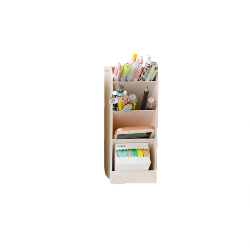 4 Layers Separate Pen Holder Pure Color Simple Inclined Desktop Organizer