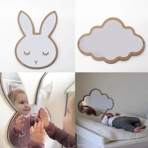 Mirror Wall Sticker Creative Cute Cloud Shape Wallpaper Baby Room Decoration