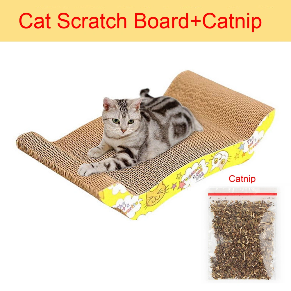 Pet Cat Scratching Corrugated Board, Wavy Grinding Claw Catnip Plate