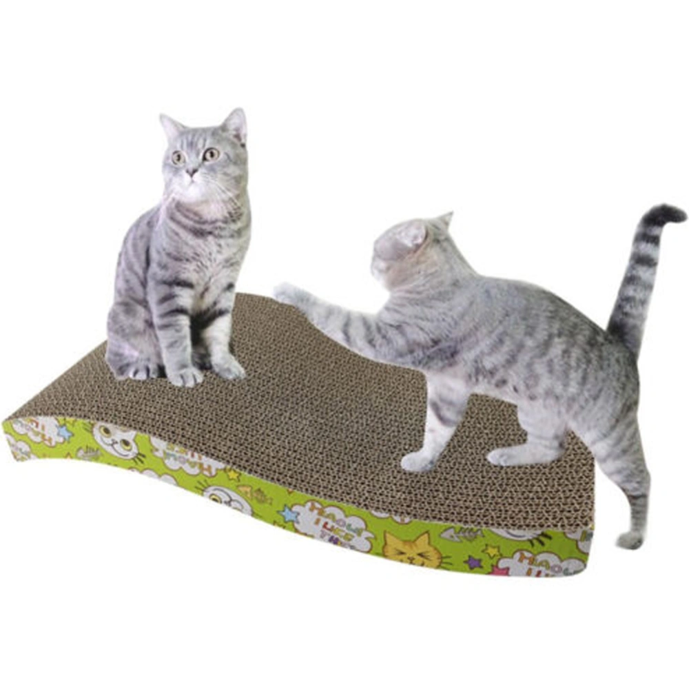 Pet Cat Scratching Corrugated Board, Wavy Grinding Claw Catnip Plate