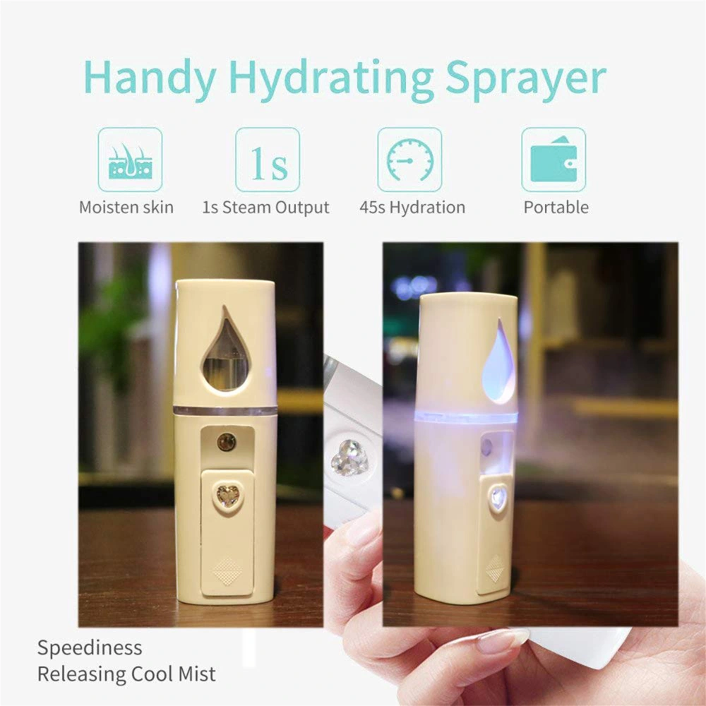 Handy Cooling Mist Facial Sprayer, USB Rechargeable Cool Steamer