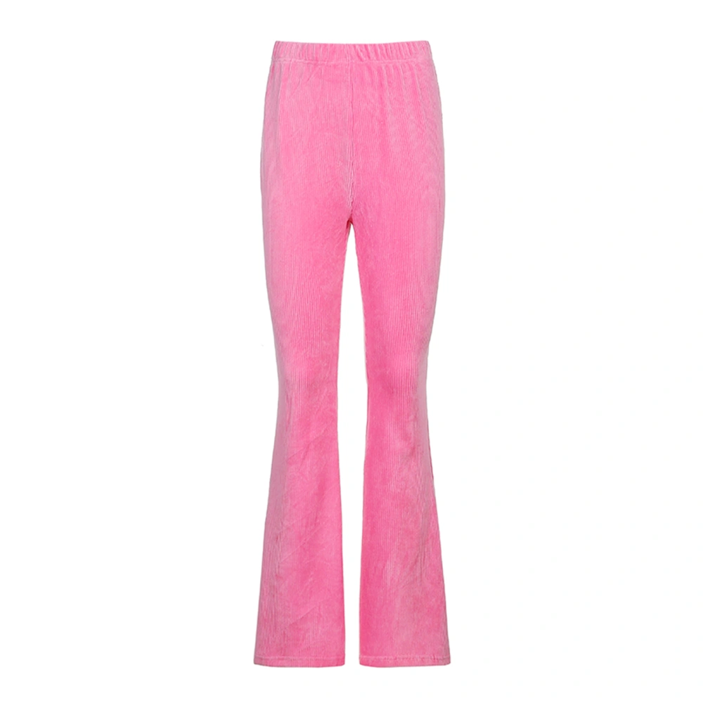 Ladies High-waist Corduroy Pants, Slim-fit Flared Casual Pants