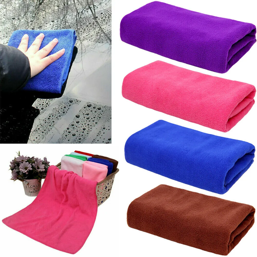 30 x 70 cm Car Wash Microfiber Towel Solid Color Super Absorbent Cleaning Towel