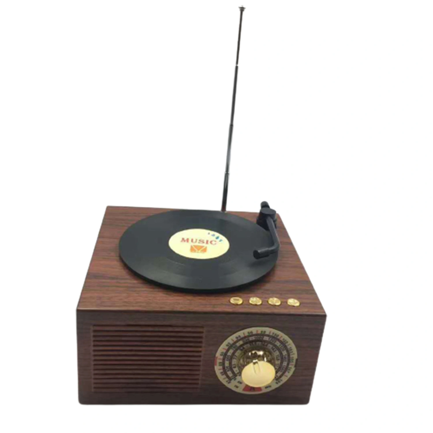 Wooden Bluetooth Speaker, Retro Gramophone Shape Wireless Device