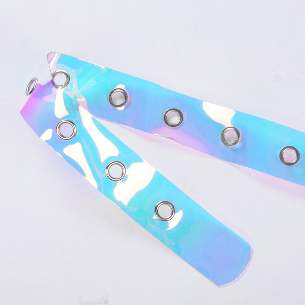 Women Transparent Waist Belt, Fashion PVC Holographic Belt Waistband