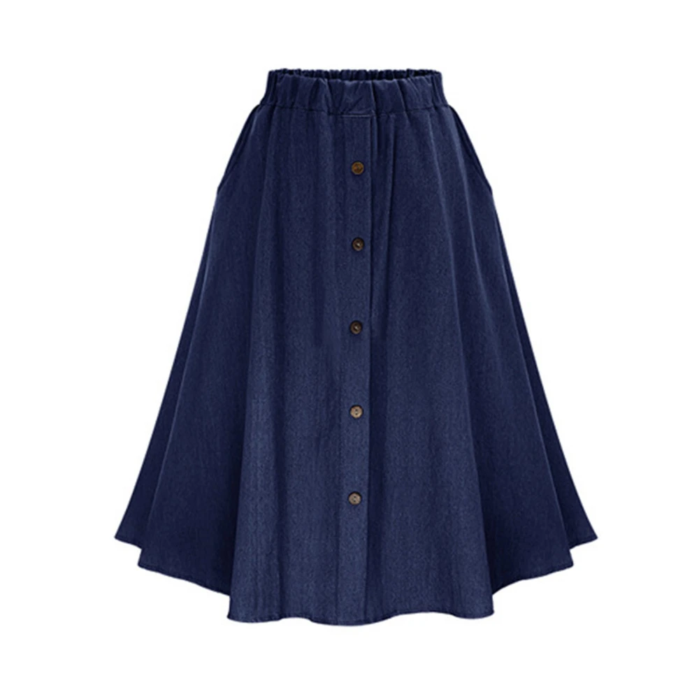 Plus Size Fat Girl Denim Skirt, Elastic Waist Student Thin Skirt