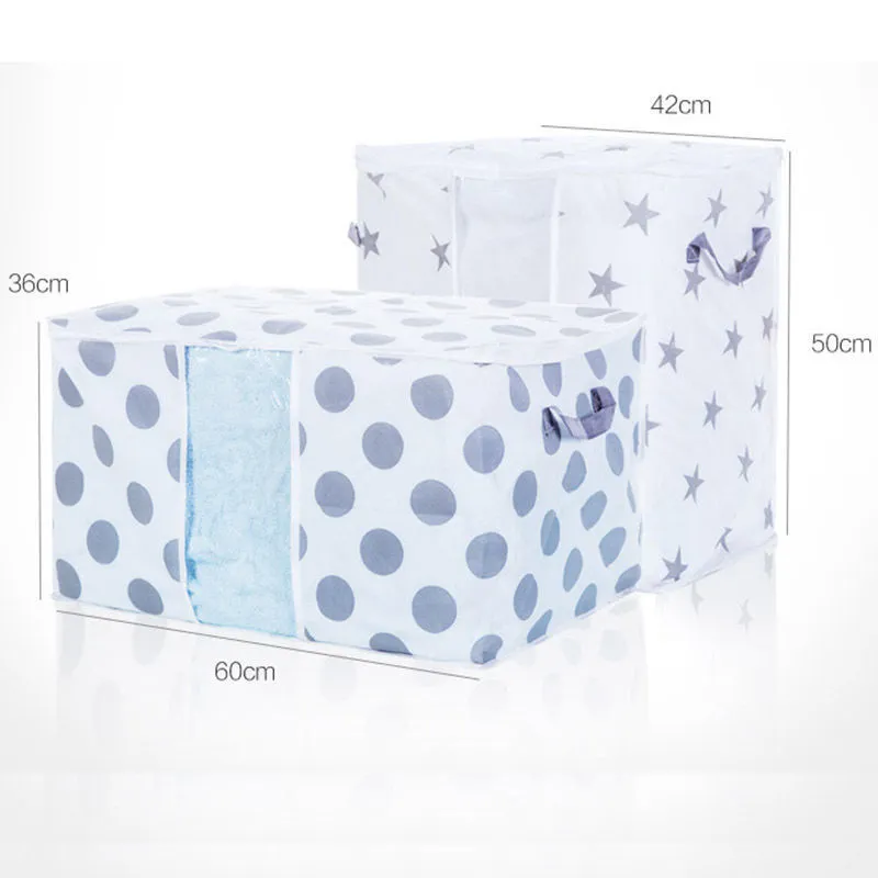 Non-woven Fabrics Bamboo Storage Bag Zipper Quilt Blanket Storage Bag