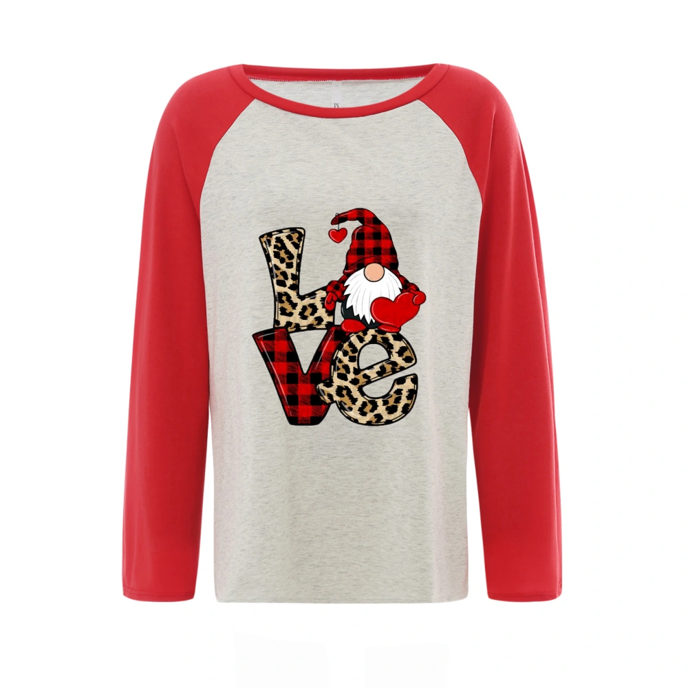 Valentine's Day Sweatshirt, Printed Long Sleeve Round Neck Pullover