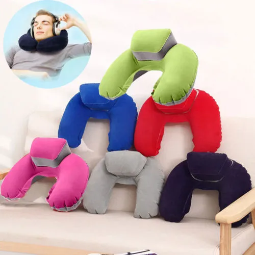 U-Shape Inflatable Pillow Portable Ultralight Soft Head Neck Rest Air Cushion