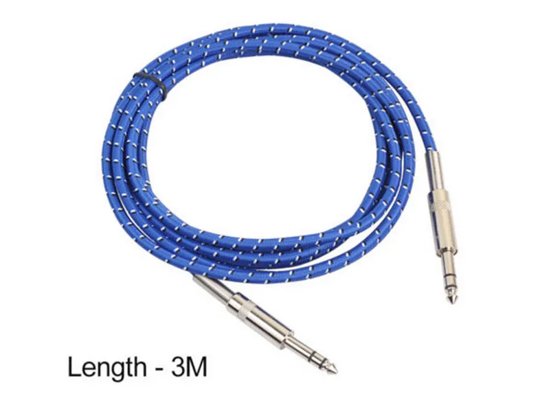 Electric Guitar Audio Cable 6.35 mm Male To Male Audio Braided Cable