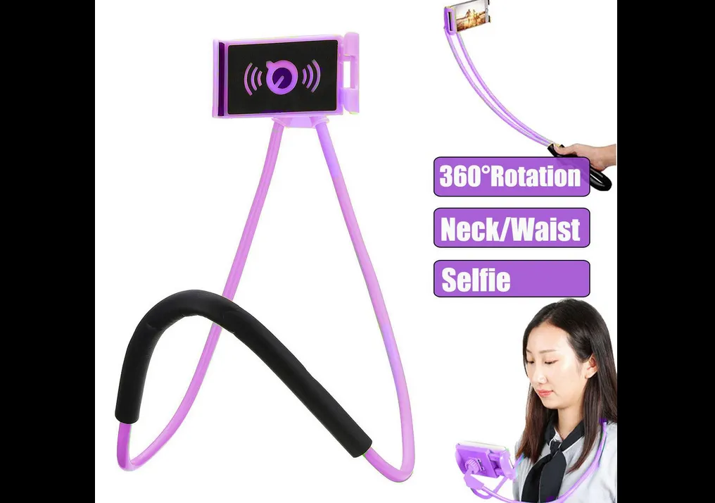 Universal Lazy Mobile Phone Bracket Flexible Candy Color Neck Hanging Stand