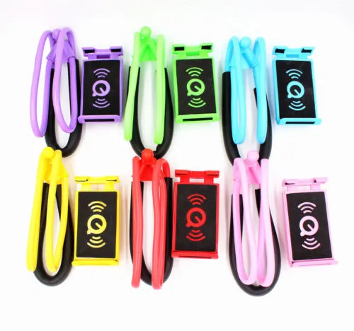 Universal Lazy Mobile Phone Bracket Flexible Candy Color Neck Hanging Stand