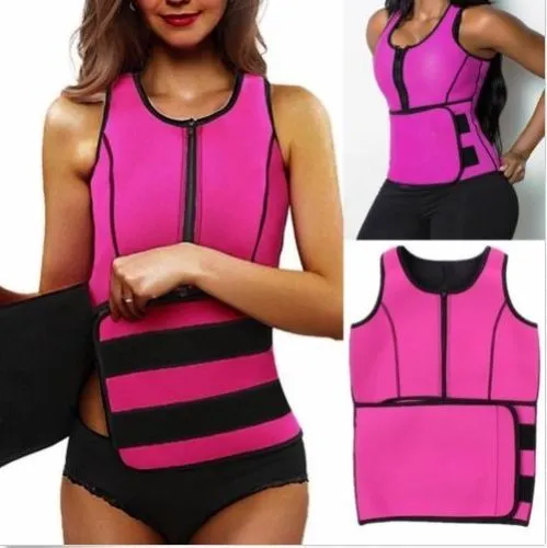 Women Waist Trainer Vest Trimmer Workout Slim Shapewear Solid Color Body Shaper