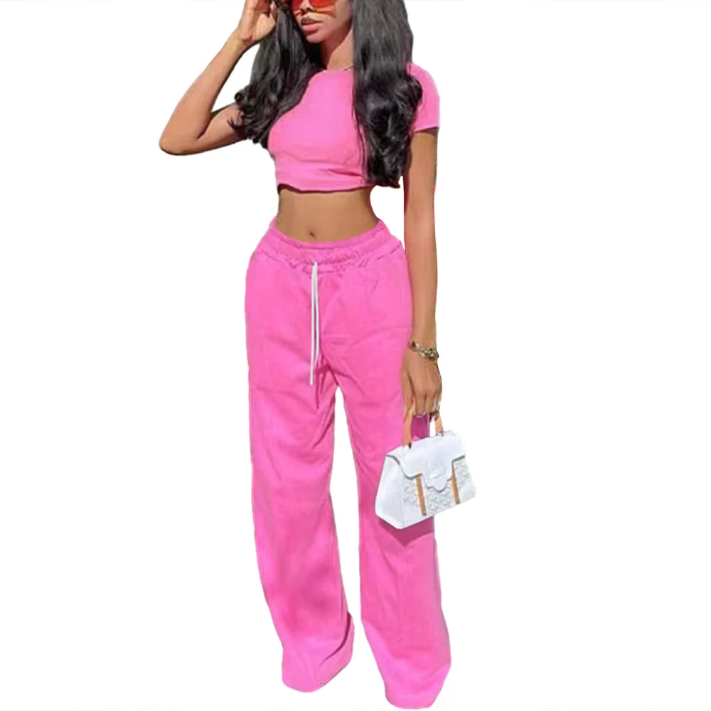 Women’s Baggy Sweatpants, Elastic High Waist Wide Leg Drawstring Pants