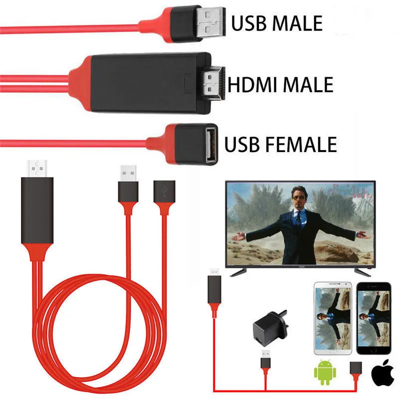 1080P HD Digital AV HDMI Adaptor Connector Cord USB to HDMI HD Adapter