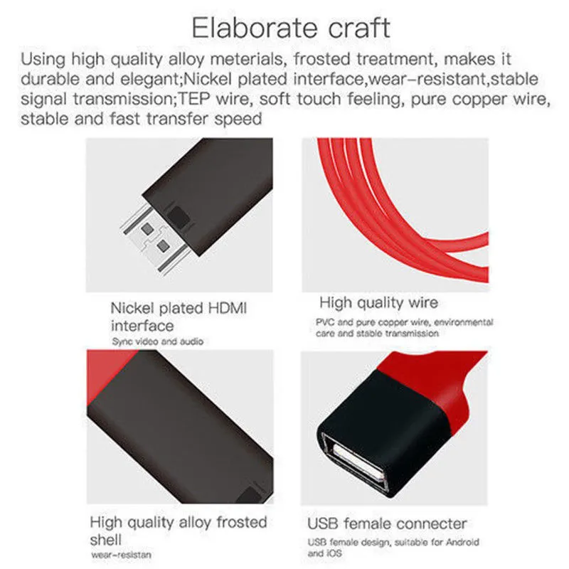 1080P HD Digital AV HDMI Adaptor Connector Cord USB to HDMI HD Adapter