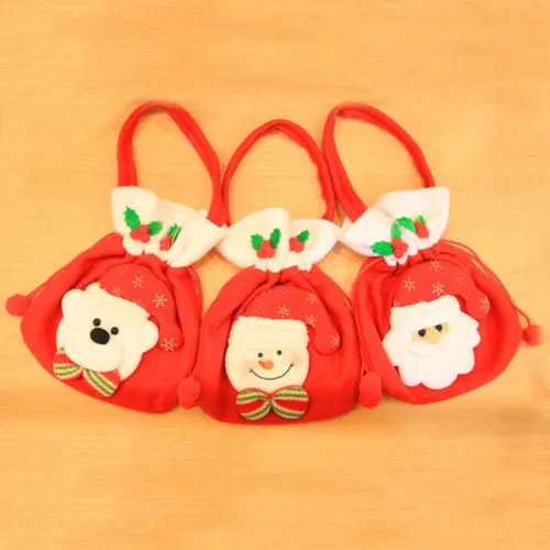 Red Christmas Candy Bag Cartoon Shaped Festival Home Party Gift Bags