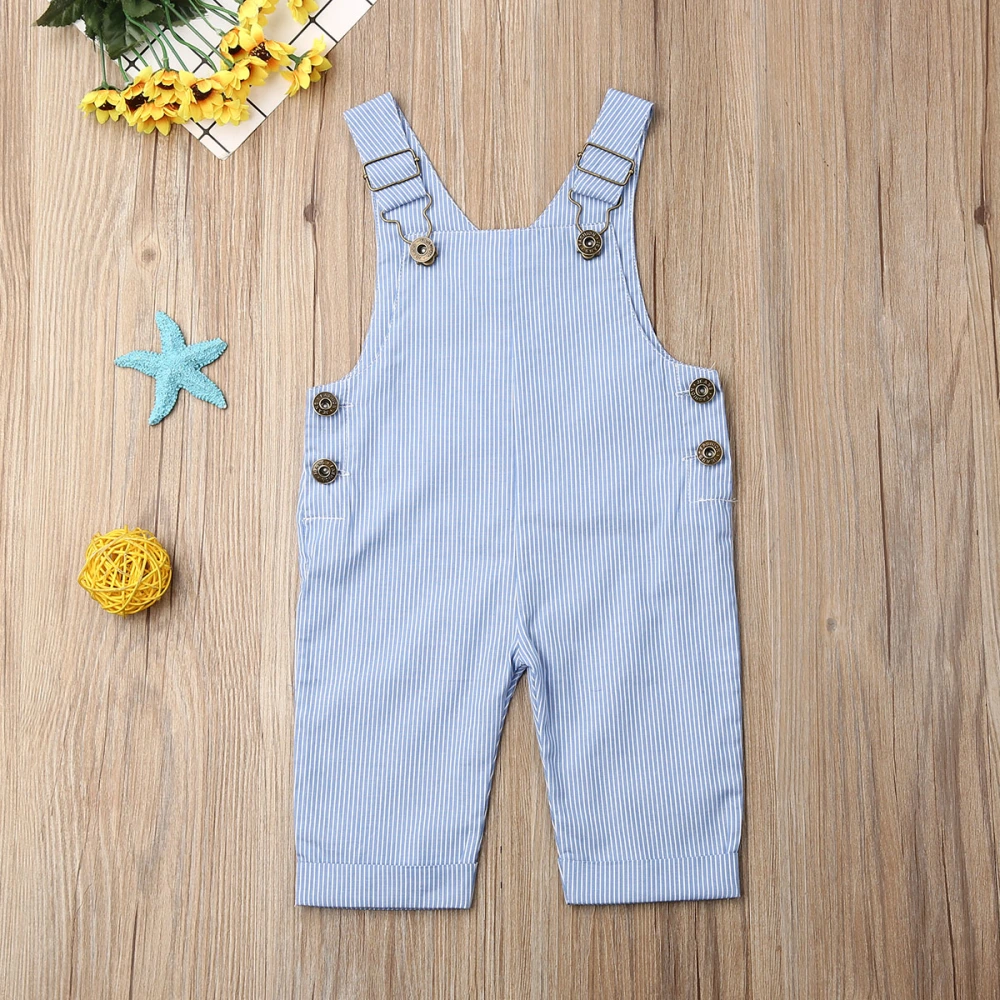 Boy Girl Matching Clothes, Striped Bib Pants /Suspender Dress Headband