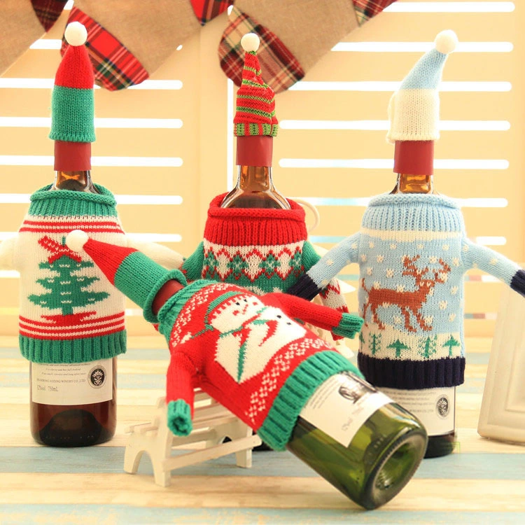 Ugly Christmas Sweater Wine Bottle Covers Party Crafts Decoration