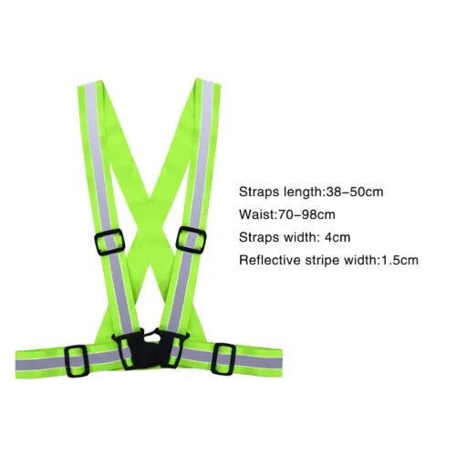 Reflective Best Safety Visibility Vest Adjustable High Gear Stripes Harnesses