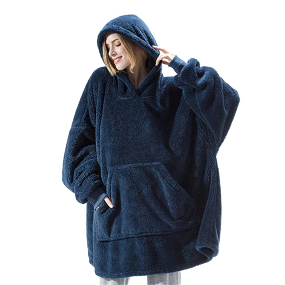 Blanket Hoodie Wearable Oversized Fleece Hooded Sweatshirt with Big Pocket