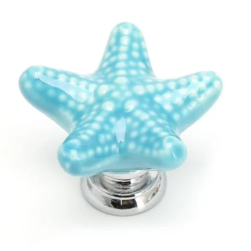 Ceramic Starfish Cabinet Knobs Furniture Pulls Kitchen Pull Decor