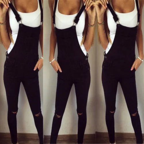 Women's Crossed Back Bodysuit, Square Neck Plain Ripped Long Romper