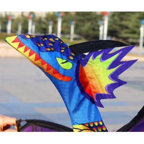 Little Kids 3D Dinosaur Kite, Wind Spinner Single Line Kite with Long Tail