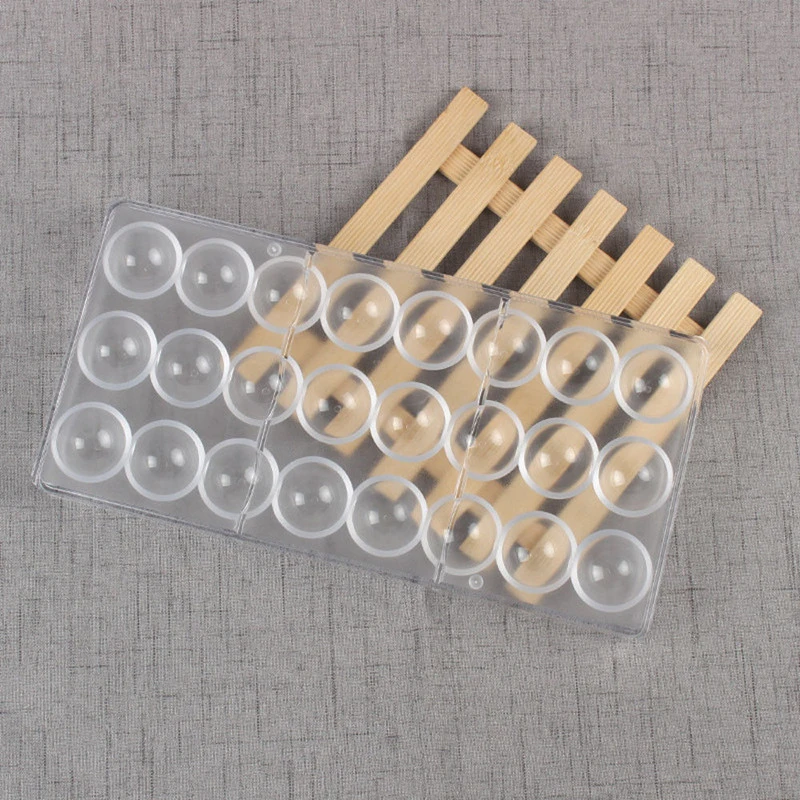 24 Grid Transparent Chocolate Mold Round Shape Making Dessert Tool