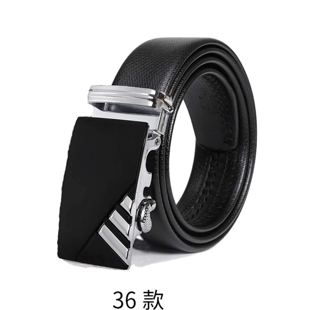 Men's Belts Automatic Buckle PU Leather Straps Stylish and Simple Belt