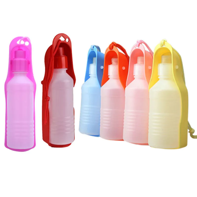 250/500 ml Pet Water Bottle Portable Food Grade Plastic Feeding Bowl