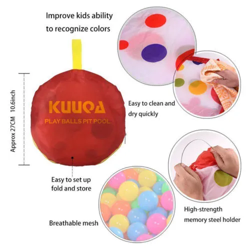 Baby Ball Pit Play Tent, 6-Sided Ball Pit with Basketball Hoop for Ball Play