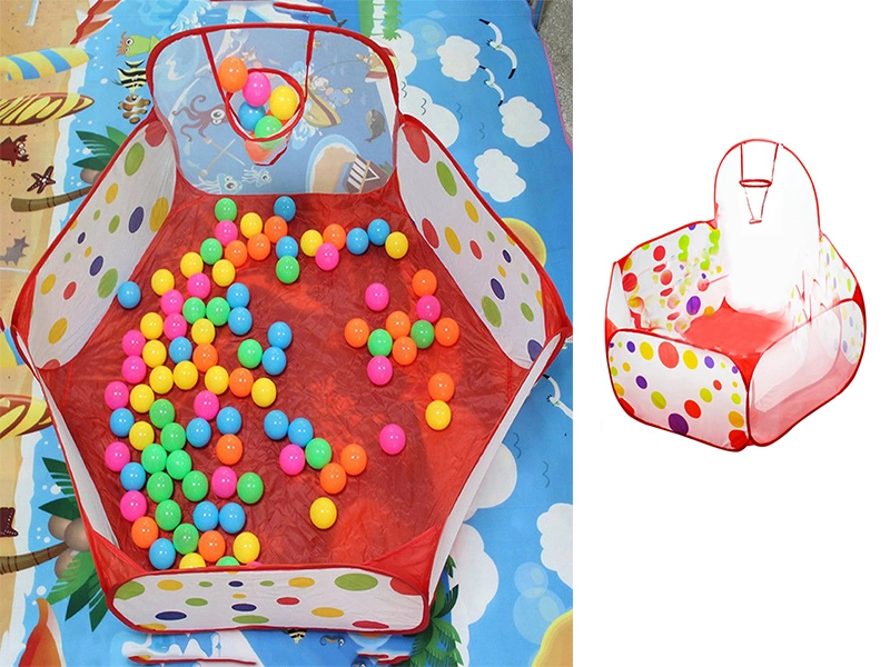 Baby Ball Pit Play Tent, 6-Sided Ball Pit with Basketball Hoop for Ball Play