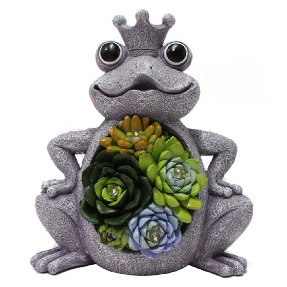 Frog Garden Statue, Resin Solar Sculpture Outdoor Decoration Gift