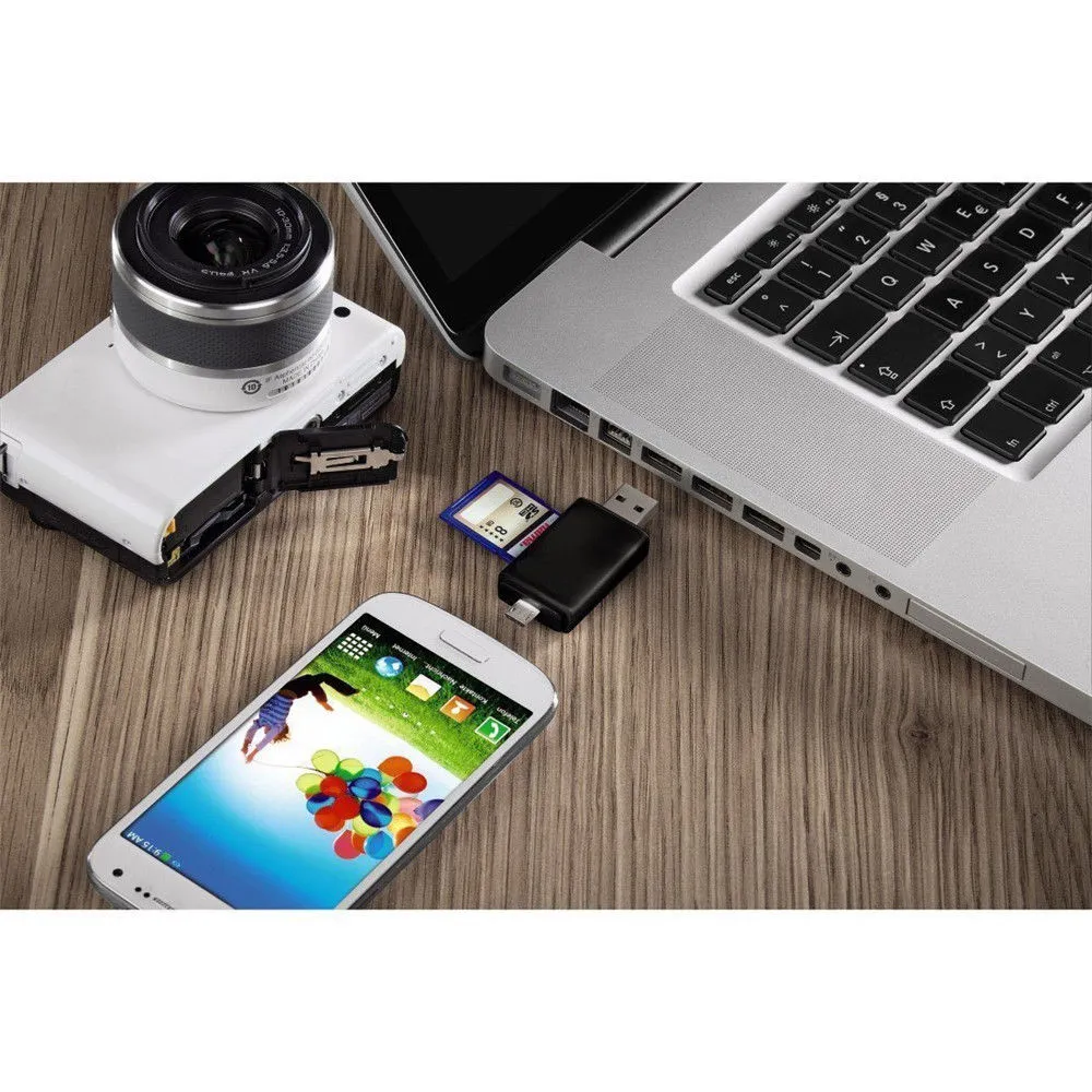 64GB Portable SD Card Reader SD/TF USB 2.0 Adapter Dual Card Transfer tools