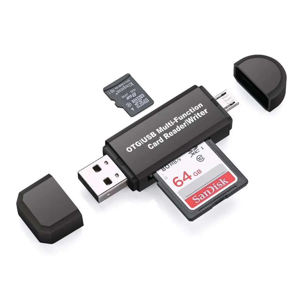 64GB Portable SD Card Reader SD/TF USB 2.0 Adapter Dual Card Transfer tools