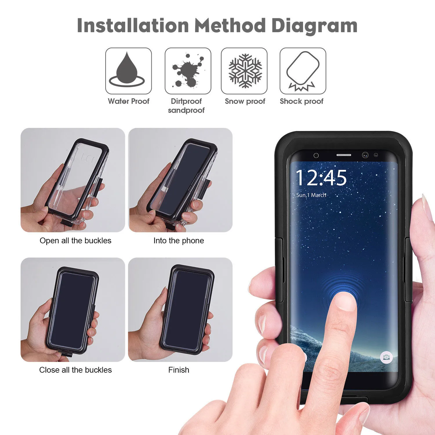 Clear Phone Case, Waterproof Shockproof Mobile Phones Covers