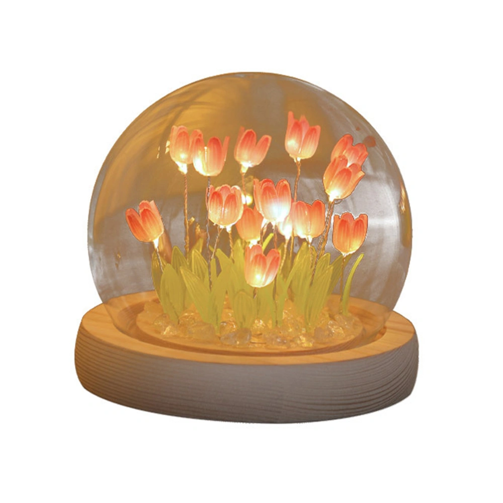 DIY Tulip Night Light Decorative Table Bedside Flower Lamp for Bedroom