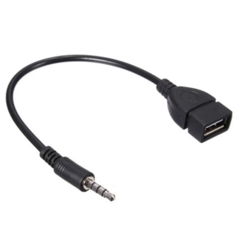 3.5 mm Male AUX Audio Plug Jack To USB 2.0 Female Converter Cable Adapter