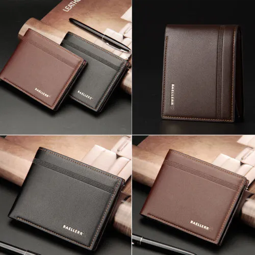 Men's Card Holder Monochrome Lightweight Waterproof Bifold Fashion Wallet