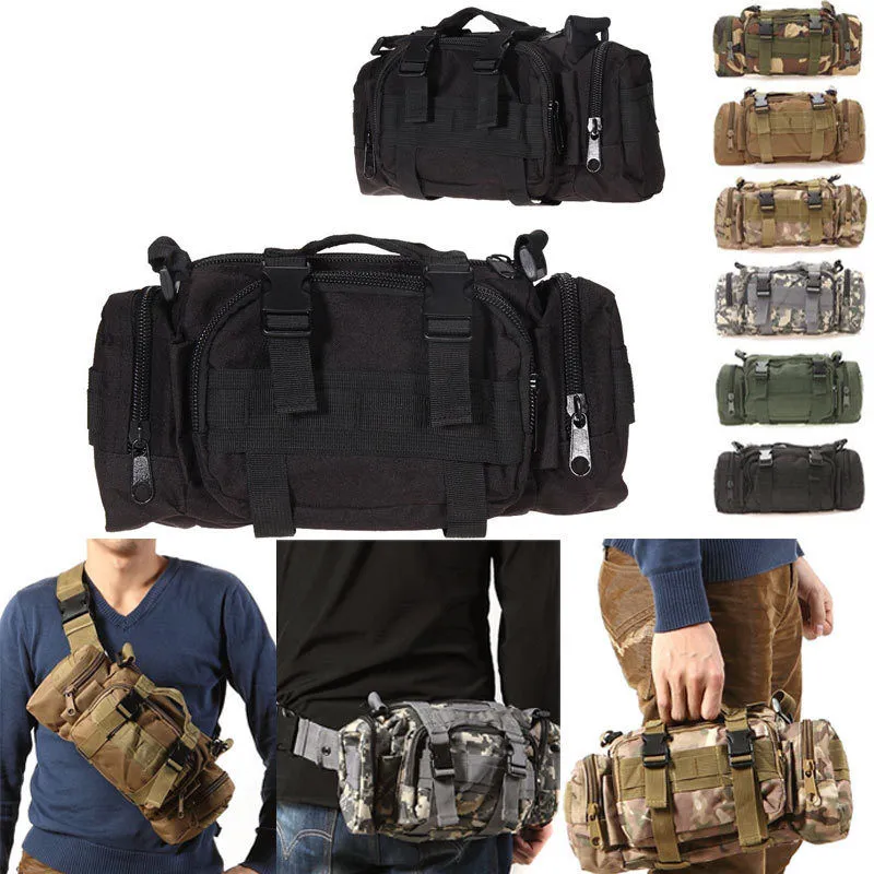 Men's Zipper Closure Belt Pack, Portable Multi-Functional Waist Bag