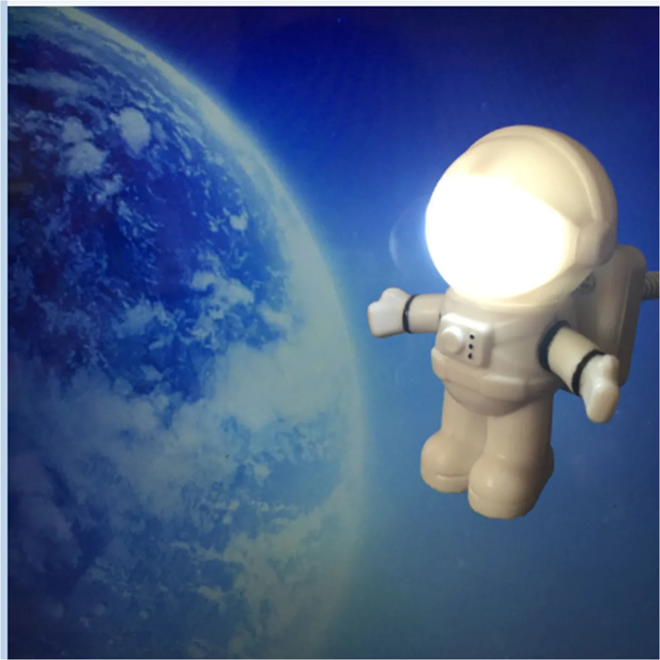 USB Reading Lamp, Astronaut Keyboard Light, Computer Desk LED Rechargeable Lamp