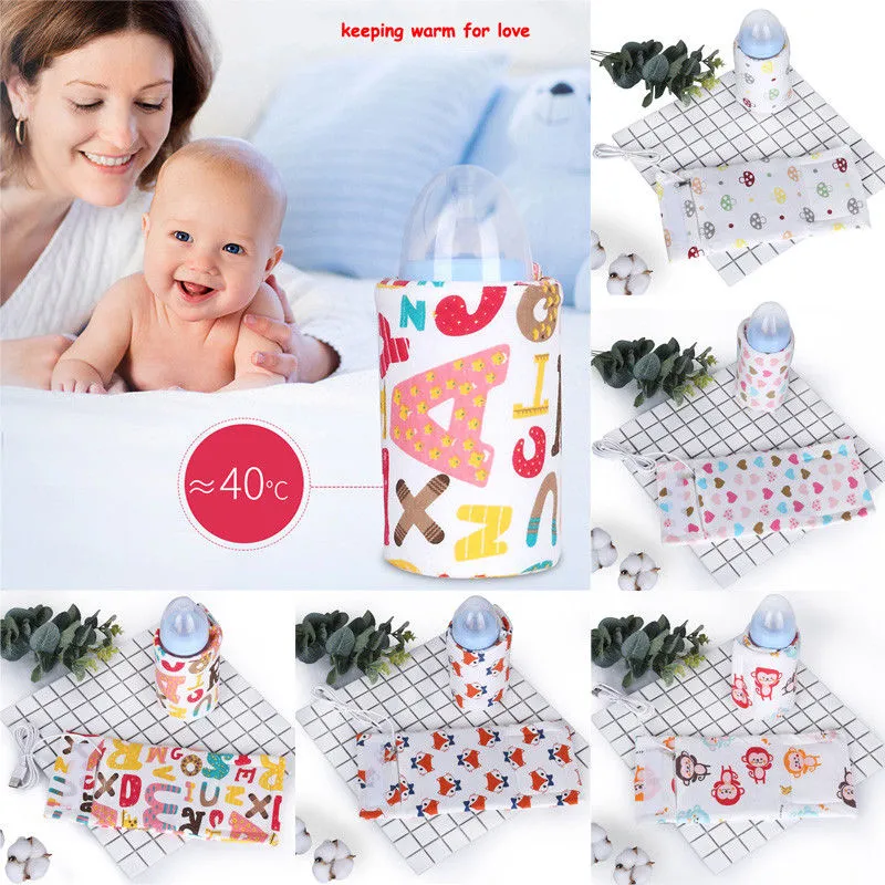 USB Baby Bottle Warmer Travel Cover Insulation Thermostat Food Heater