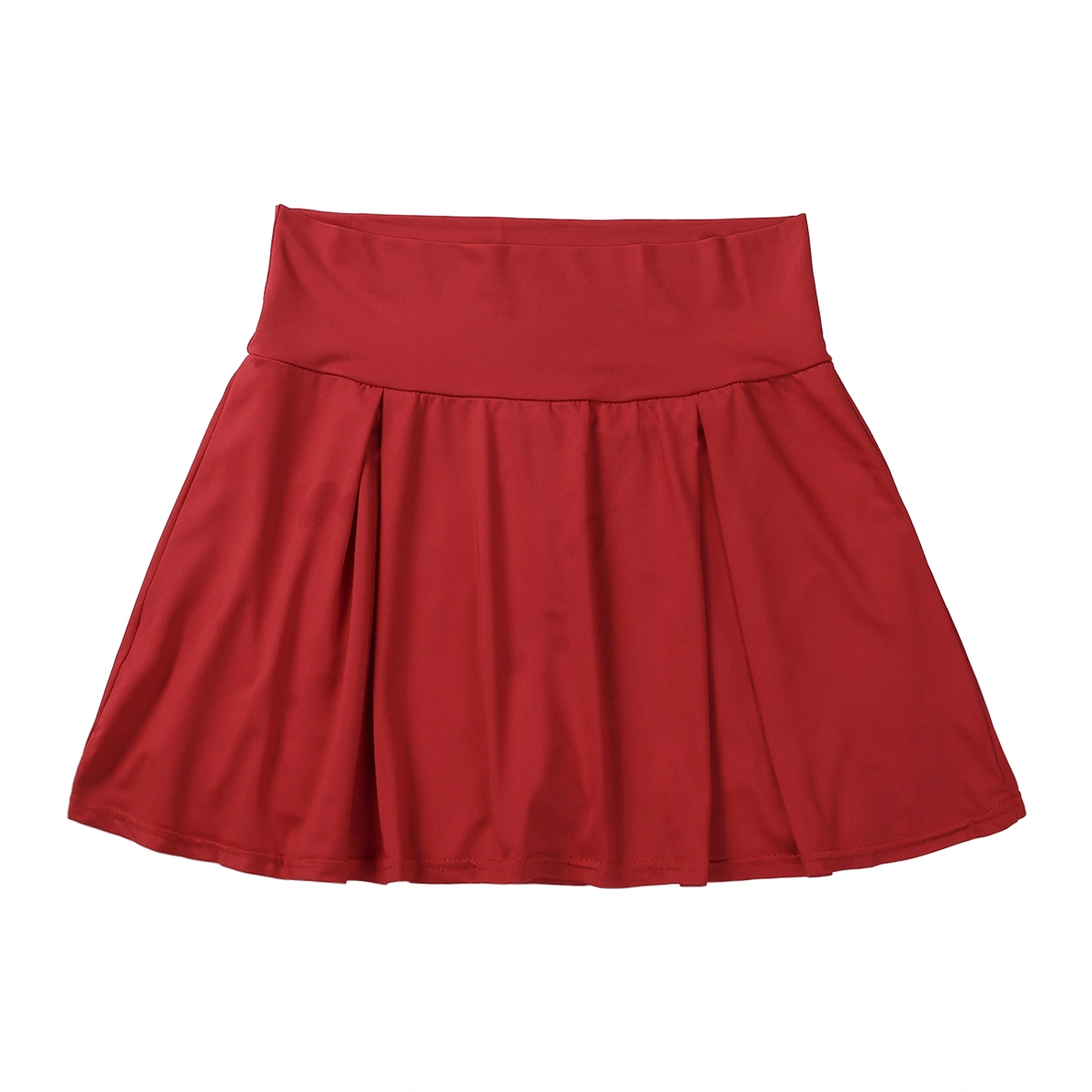 Women's Pure Color Skirt, Elastic High Waist Plain Exercising Skirt