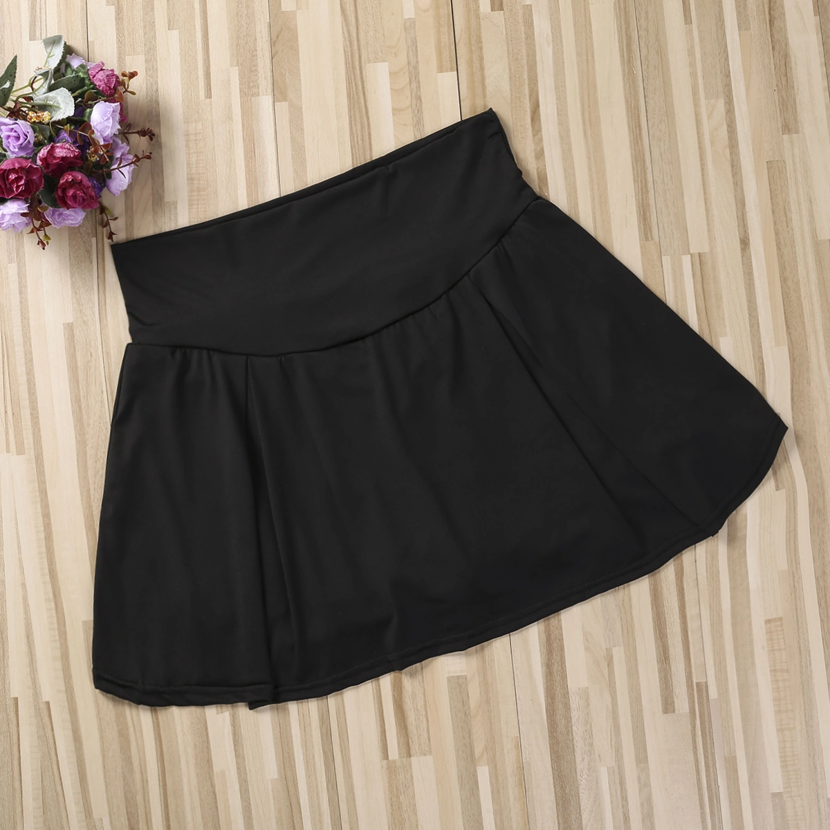 Women's Pure Color Skirt, Elastic High Waist Plain Exercising Skirt