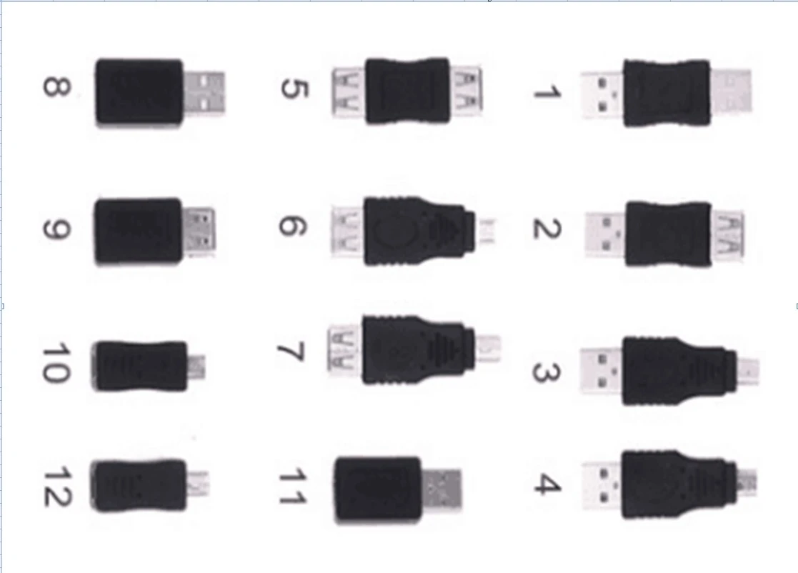 12 Pcs OTG Charger Adapter, Type C To Micro USB USB Converter