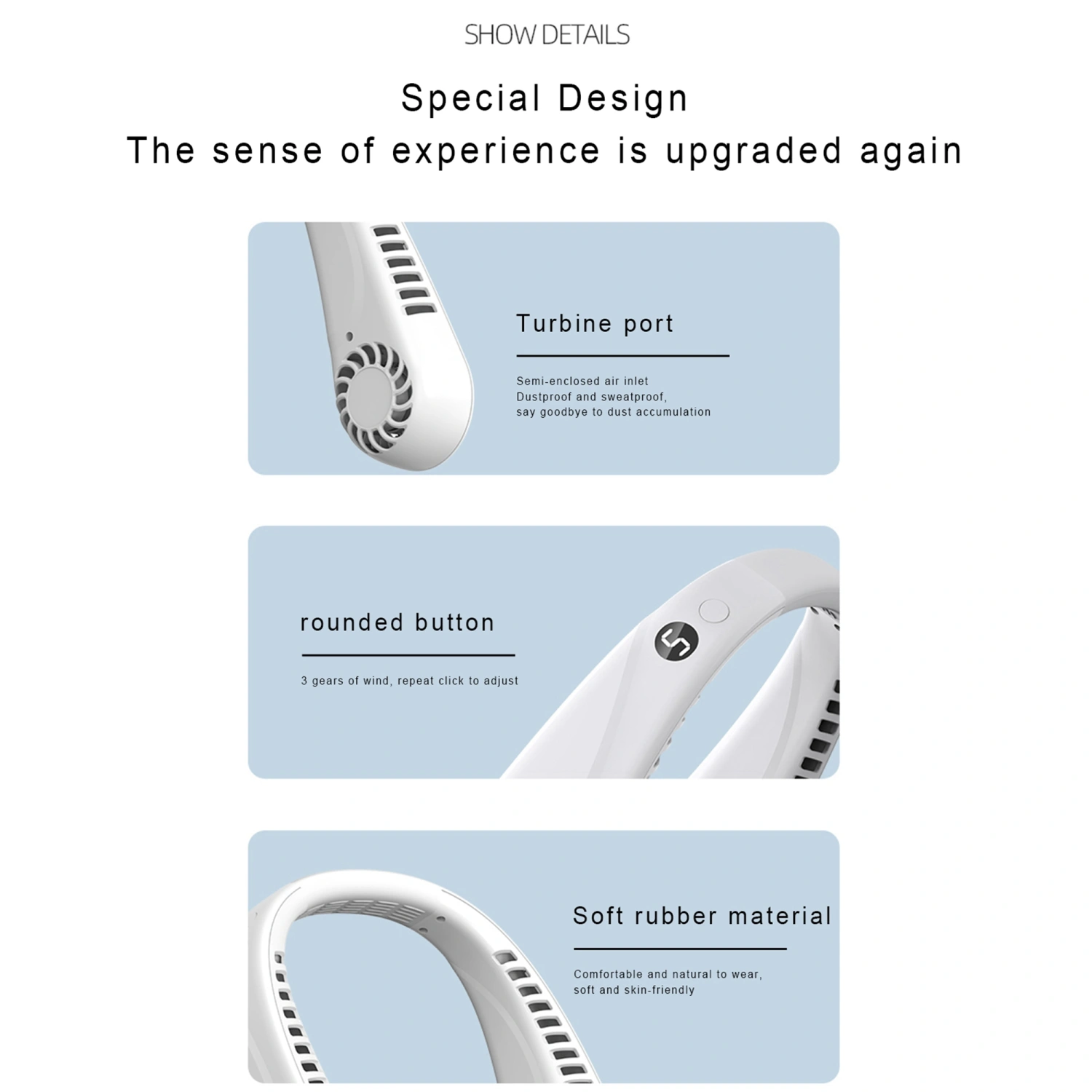Neck Hanging Fan, Digital Display Hands-free Personal Neck Fan
